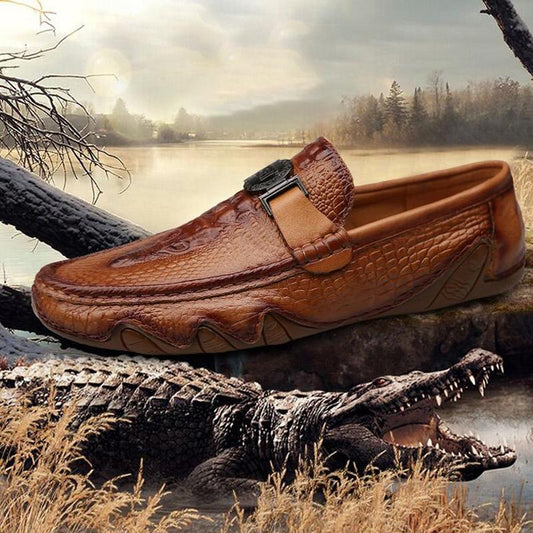 Beanie-sko med krokodillemønster - stilige & komfortable