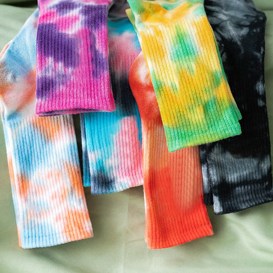 Flerfargede rørfarvede sokker – komfort & kvalitet