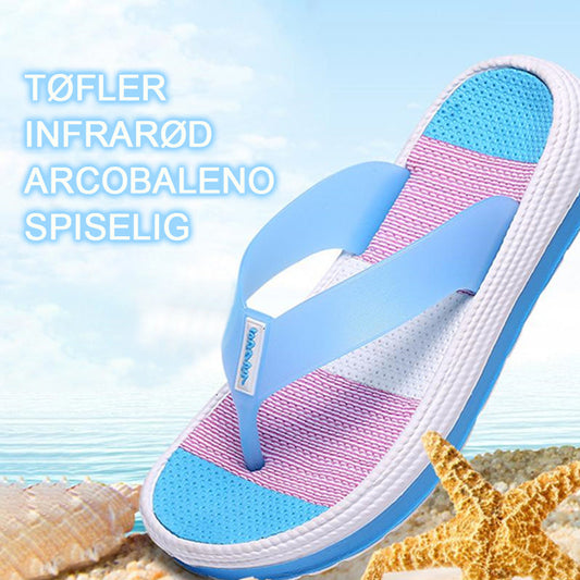 Regnbue flip-flop sandaler for kvinner