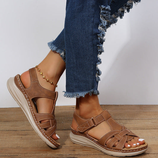 Retro cross design-sandaler for kvinner - stilig & komfortabel